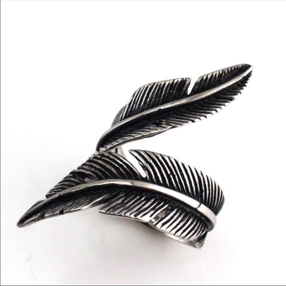 Feather 925 sterling silver unisex ring - Picture 5 of 5